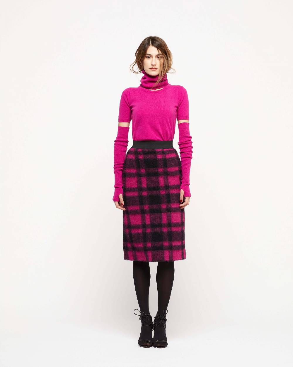 Le Twins Gonna Vilma – Quadri Fucsia e Nero Fornitura limitata