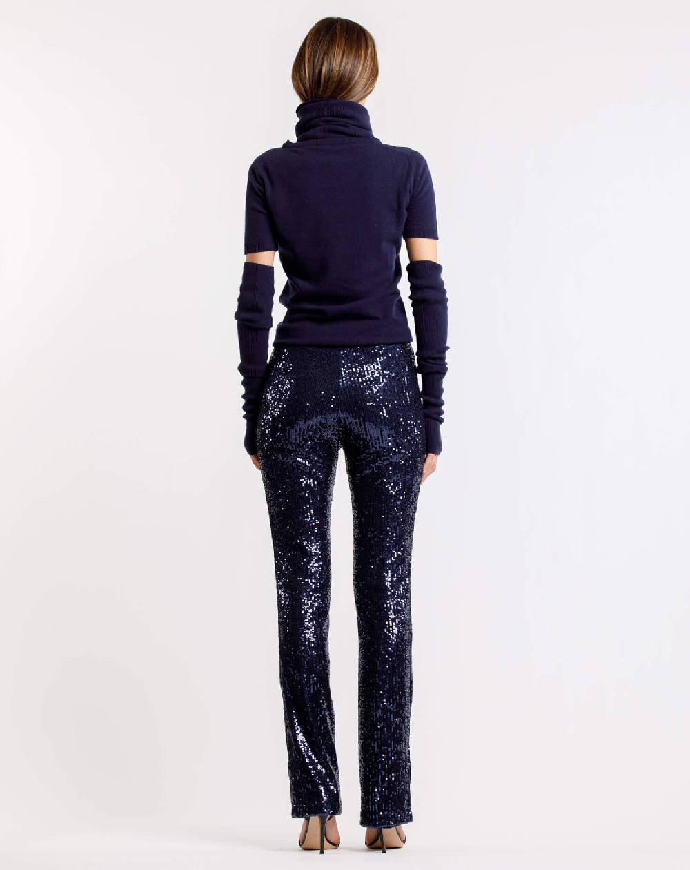 Le Twins Pantalone Raffaella – Paillettes Blu Offerta per la Festa della Mamma