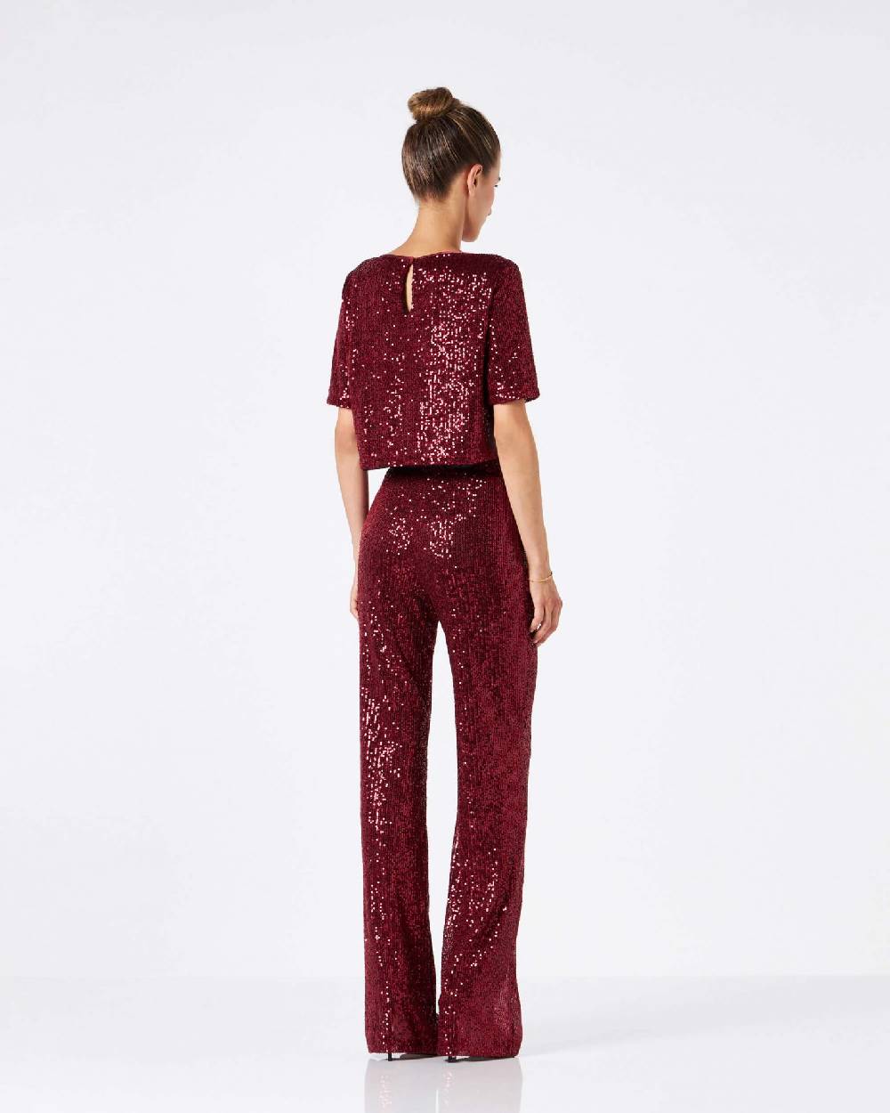 Le Twins Pantalone Raffaella – Paillettes Bordeaux Offerta Giorno del Papà