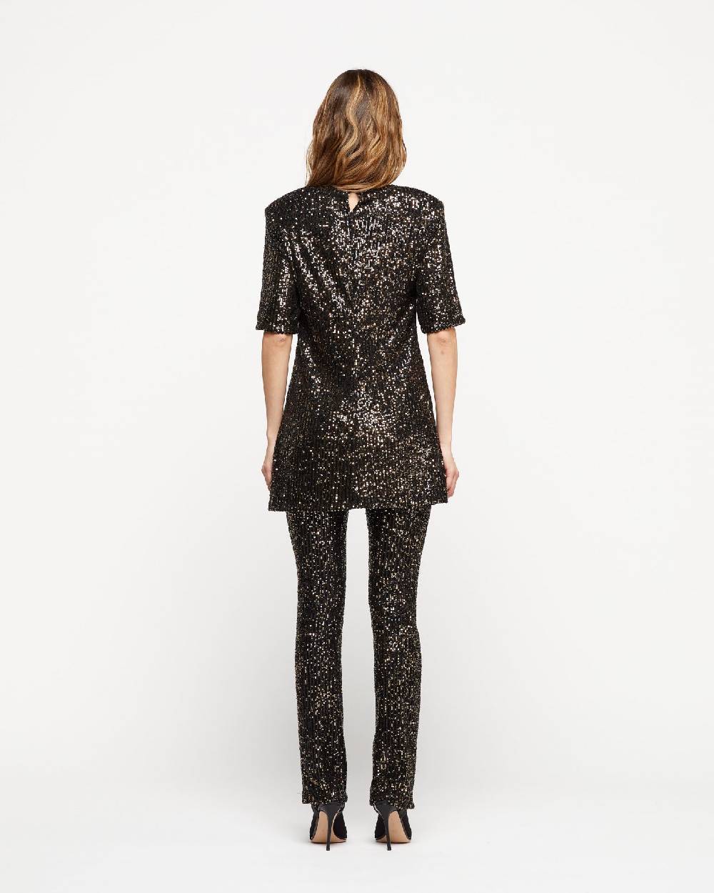 Le Twins Pantalone Raffaella – Paillettes Nero e Oro Offerta San Valentino