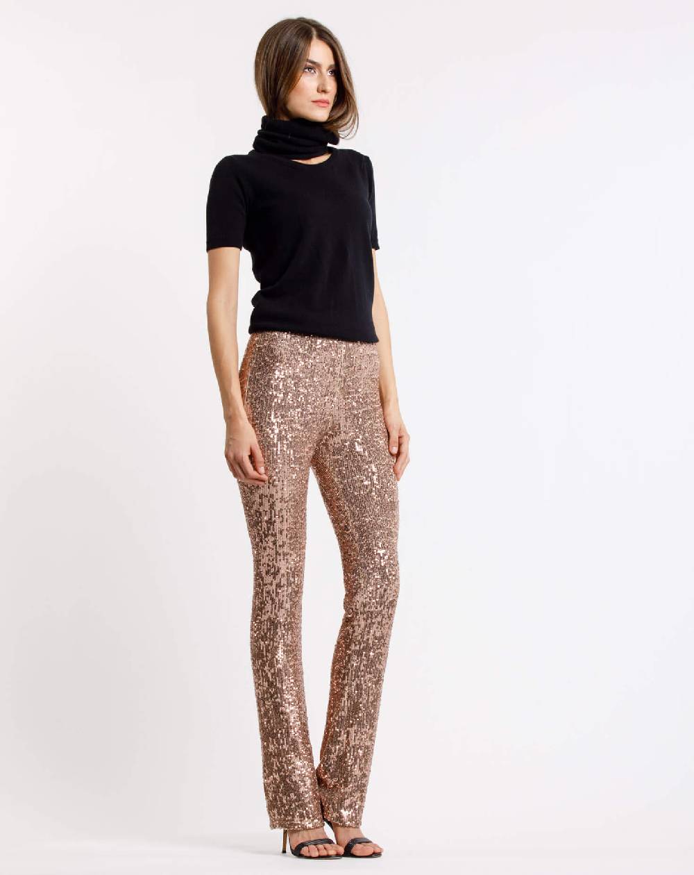 Le Twins Pantalone Raffaella – Paillettes Oro Offerta Anniversario