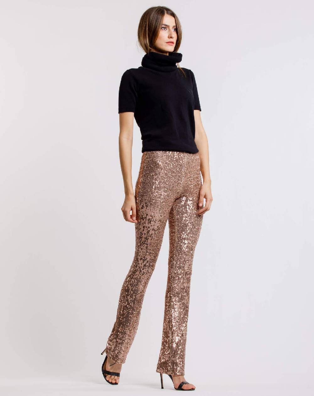 Le Twins Pantalone Raffaella – Paillettes Oro Offerta Anniversario