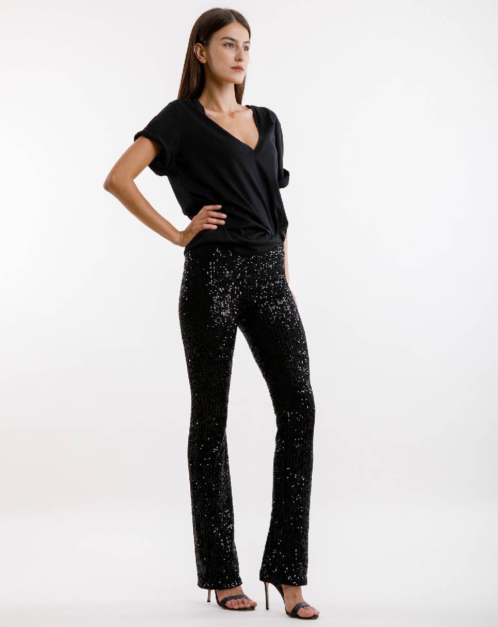 Le Twins Pantalone Raffaella – Paillettes Nero Offerta settimanale