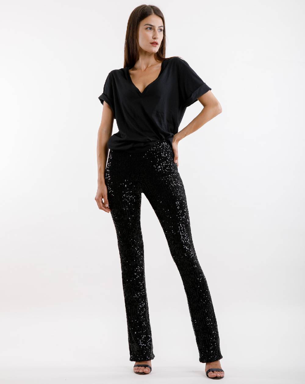 Le Twins Pantalone Raffaella – Paillettes Nero Offerta settimanale