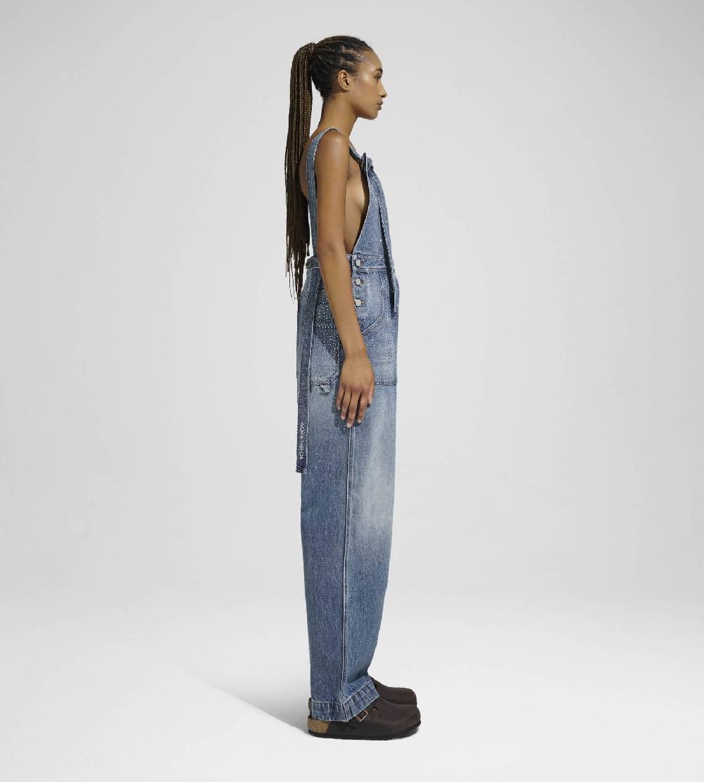Khrisjoy SALOPETTE DENIM STRASS MEDIUM DENIM MULTICOLOR Fino Al -60%