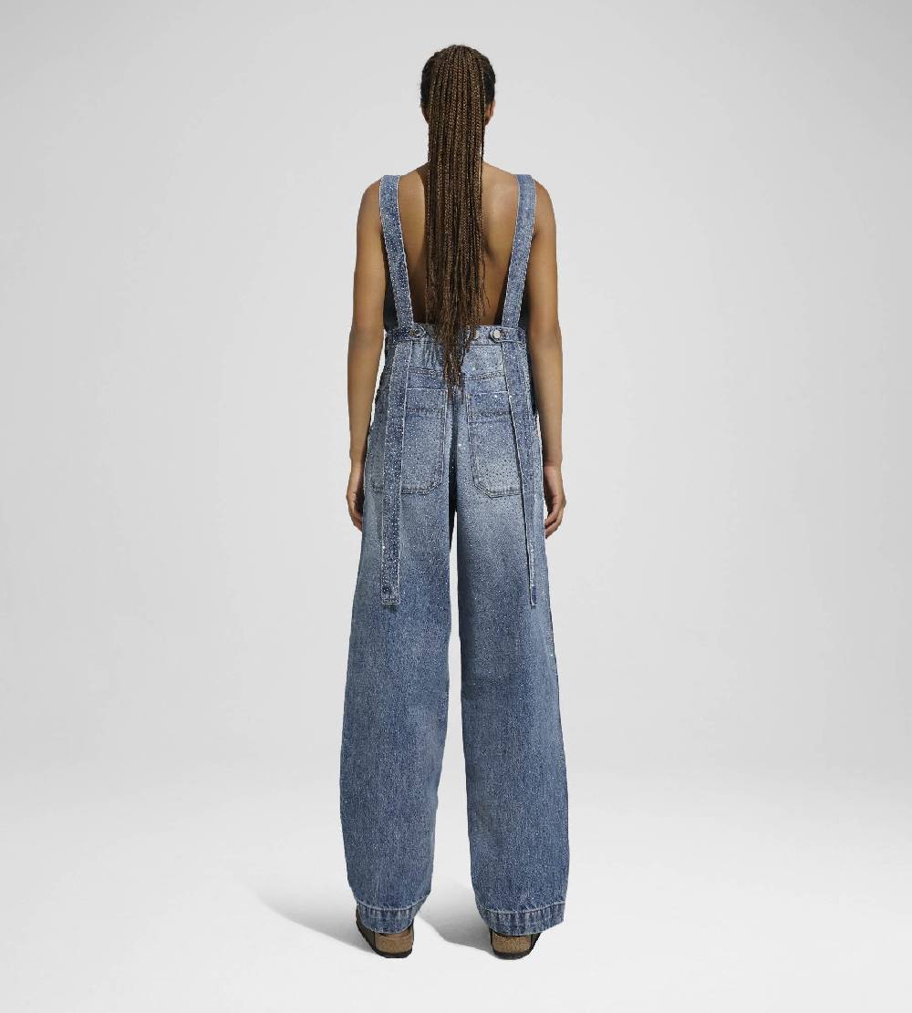 Khrisjoy SALOPETTE DENIM STRASS MEDIUM DENIM MULTICOLOR Fino Al -60%