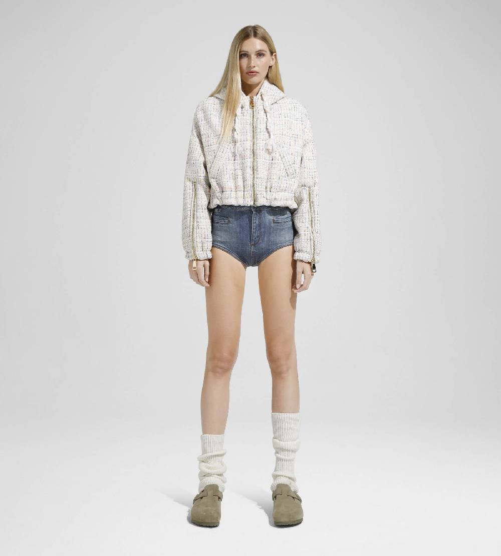 Khrisjoy KHRIS CROP WINDBREAKER TWEED PASTEL COLORS Presa
