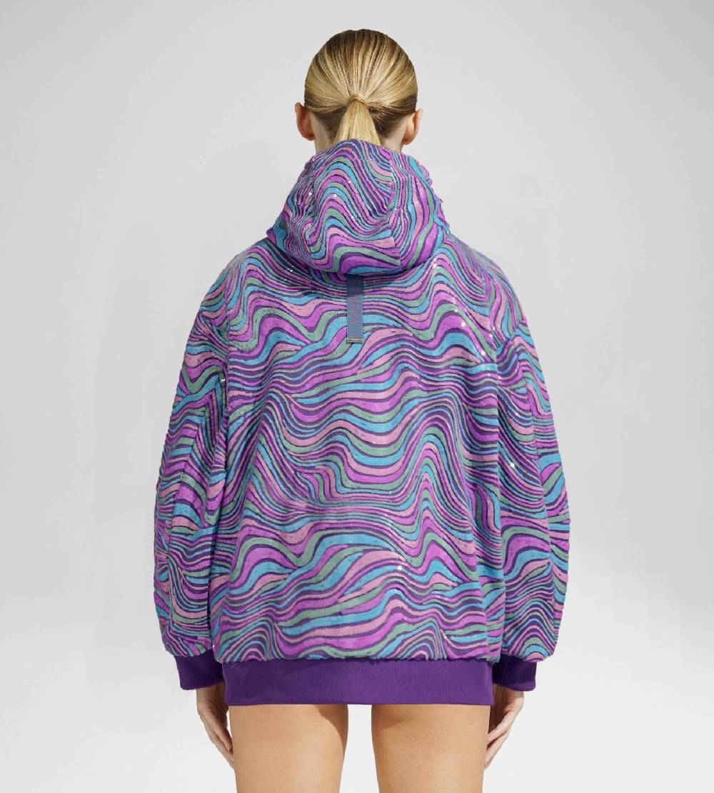 Khrisjoy WAVE PAILLETTES HOODIE MIX GRAPE Sconto