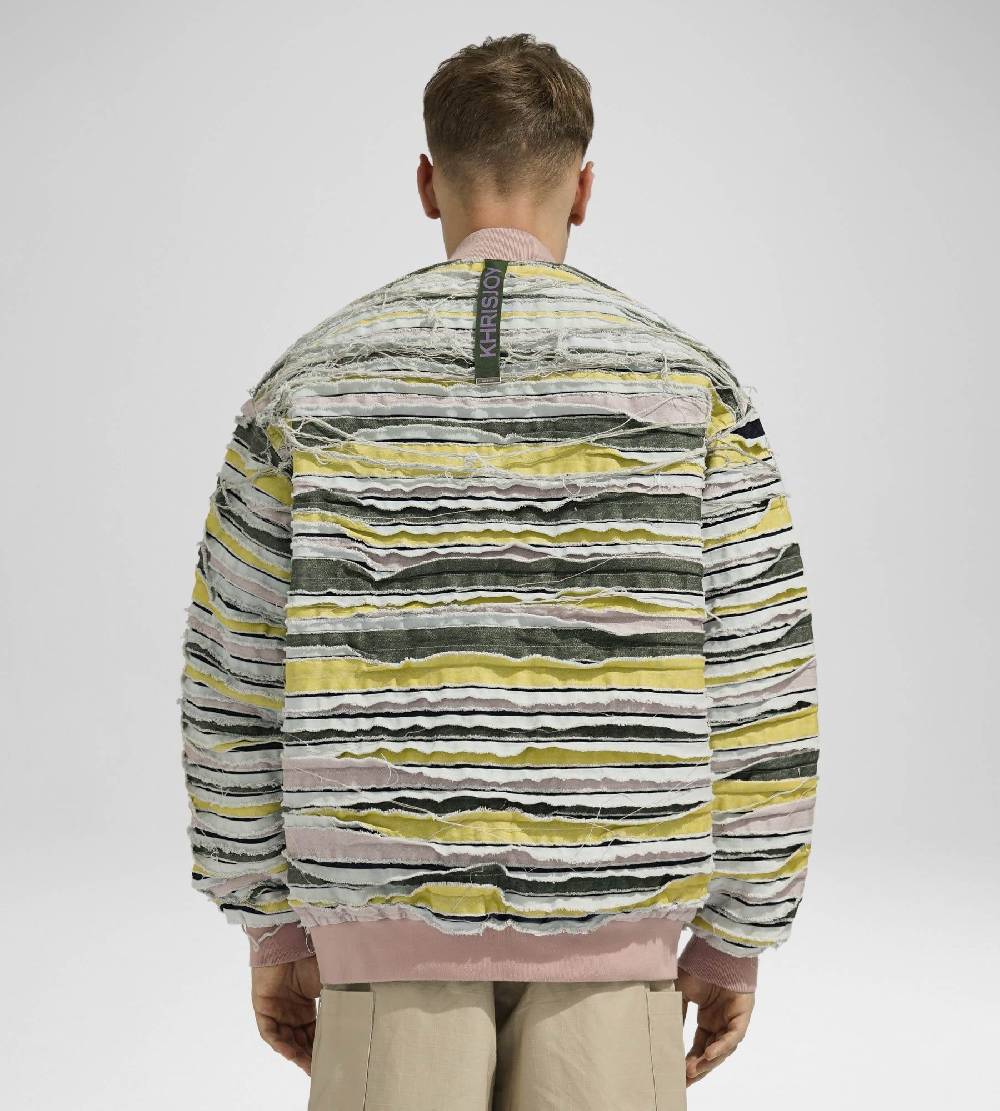 Khrisjoy BOMBER DENIM STRIPES MULTICOLOR DENIM Moda