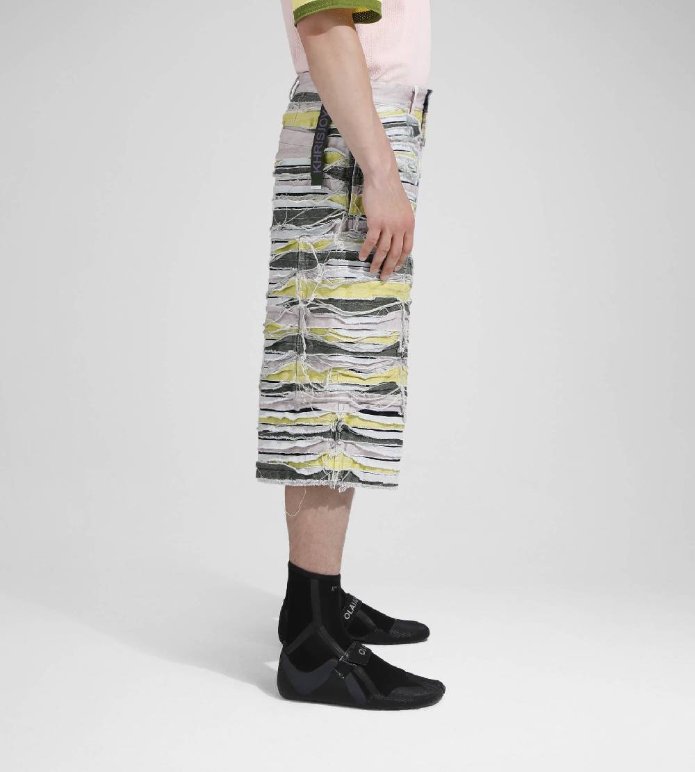Khrisjoy LONG SHORTS DENIM STRIPES MULTICOLOR DENIM Shopping online