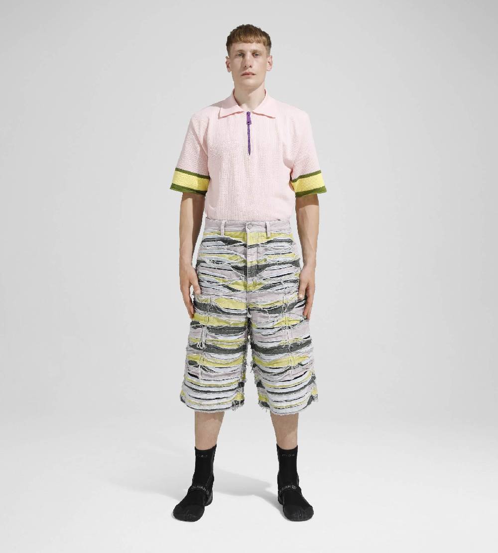 Khrisjoy LONG SHORTS DENIM STRIPES MULTICOLOR DENIM Shopping online