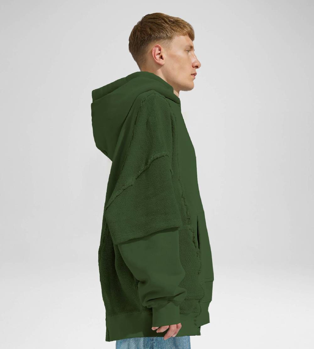 Khrisjoy HOODIE DOUBLE POCKETS OLIVE GREEN Cyber Monday