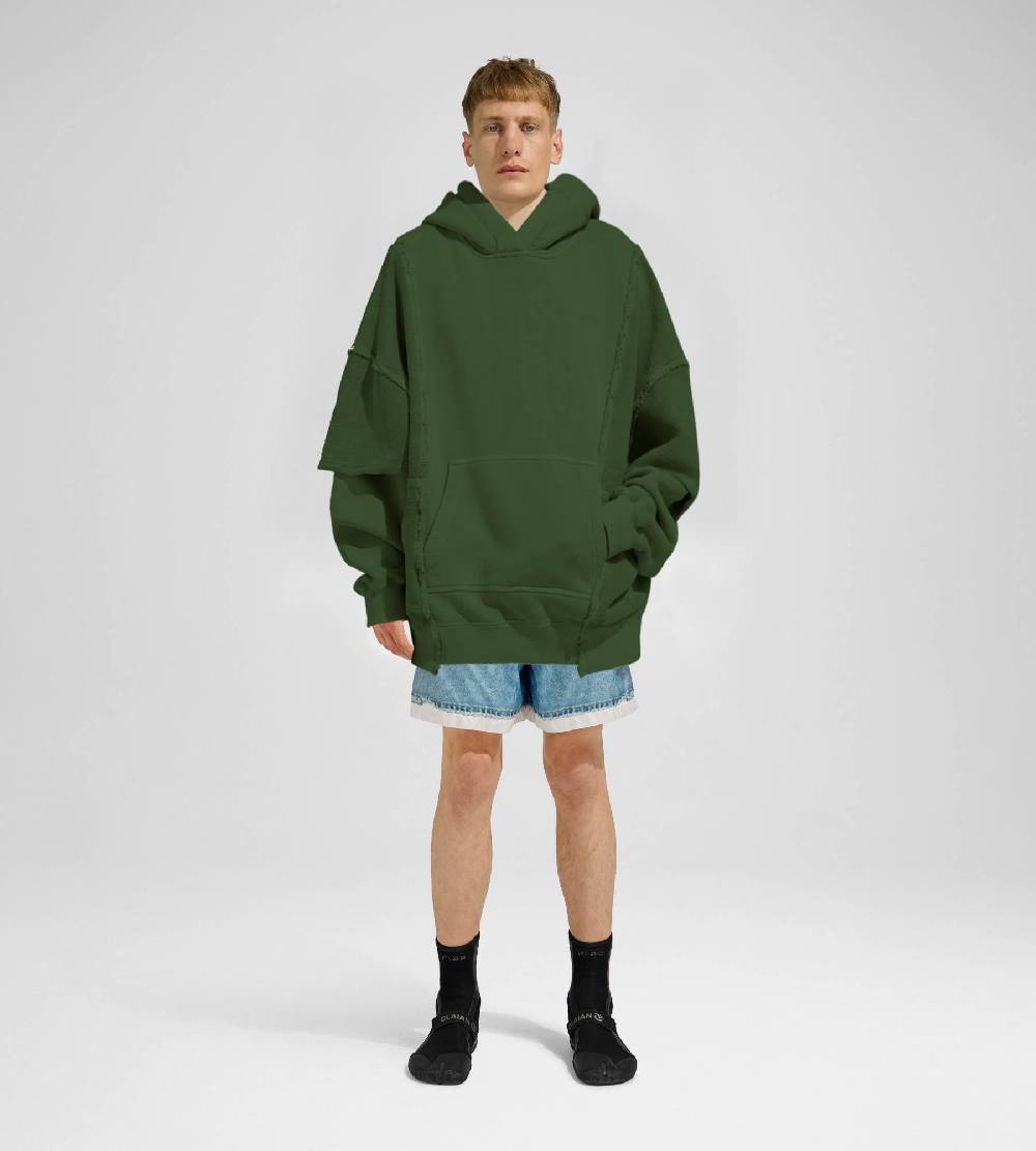 Khrisjoy HOODIE DOUBLE POCKETS OLIVE GREEN Cyber Monday