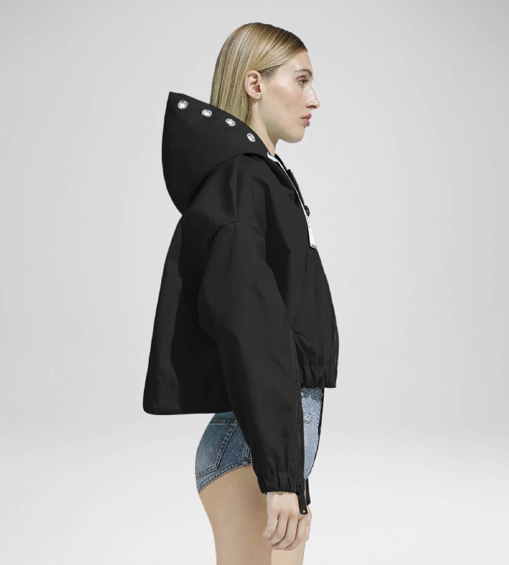 Khrisjoy NEW KHRIS CROP WINDBREAKER BLACK Grandi sconti