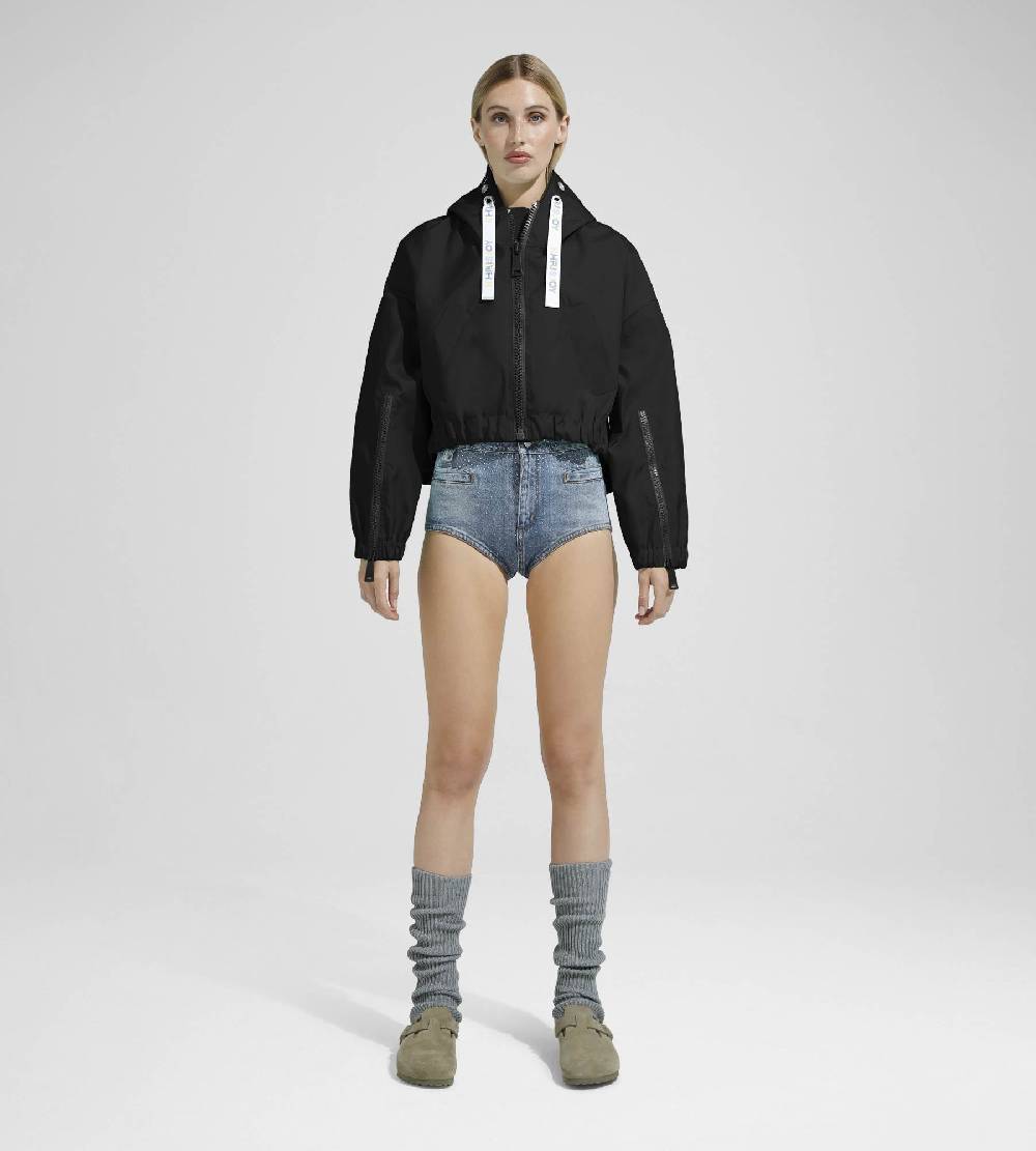 Khrisjoy NEW KHRIS CROP WINDBREAKER BLACK Grandi sconti
