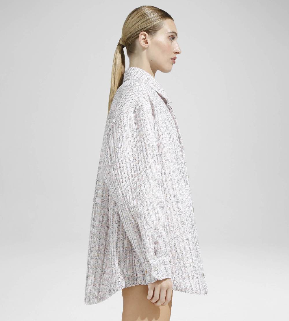 Khrisjoy OVERSIZE SHIRT TWEED PAILLETTES TRAMÉ Offerte speciali