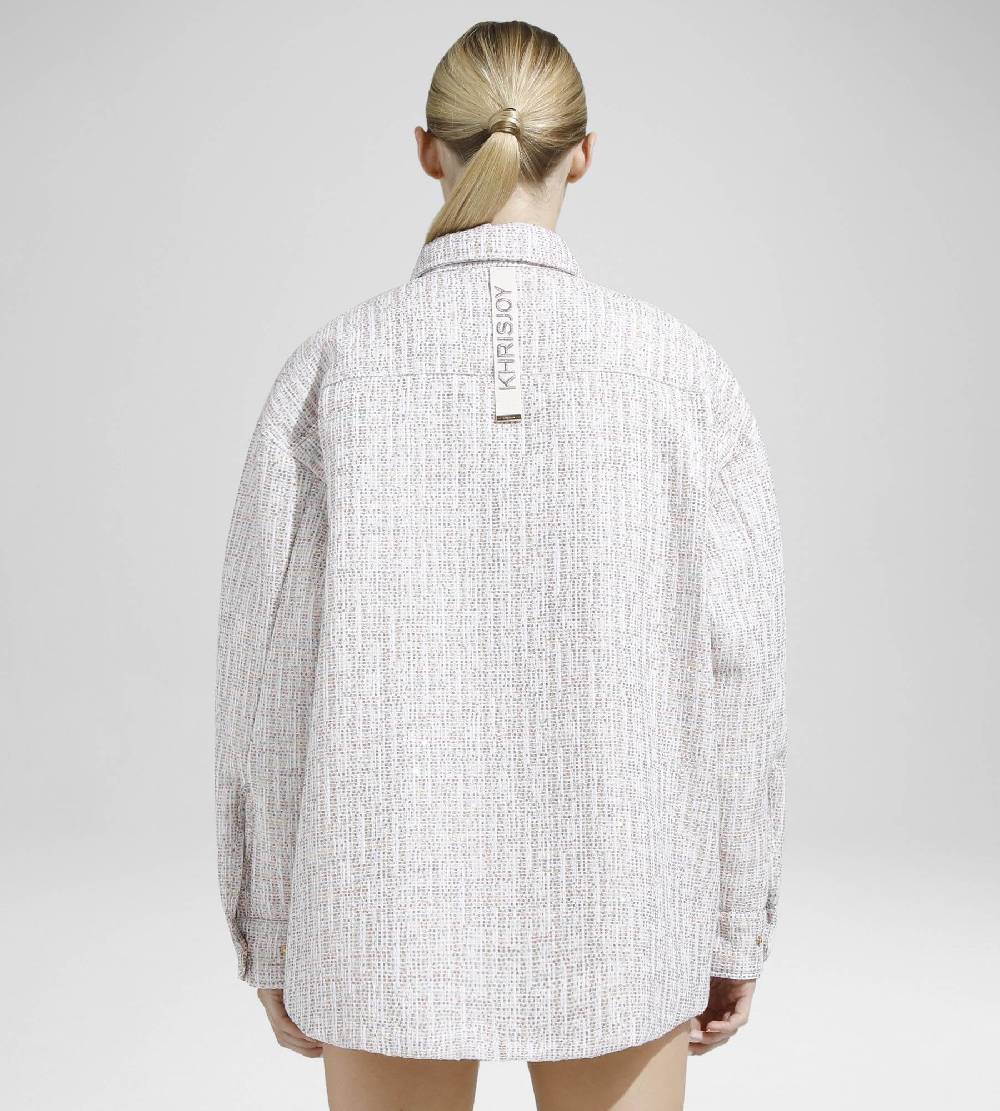Khrisjoy OVERSIZE SHIRT TWEED PAILLETTES TRAMÉ Offerte speciali