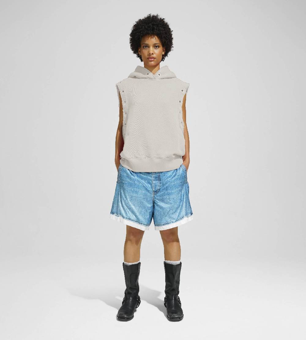 Khrisjoy HOODIE VEST EYELETS DESERT Prezzo basso