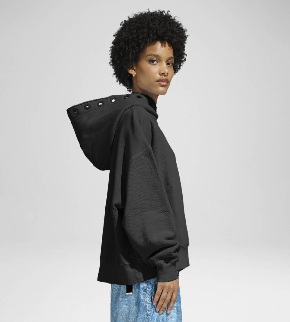 Khrisjoy HOODIE EYELETS BLACK Ritorno libero