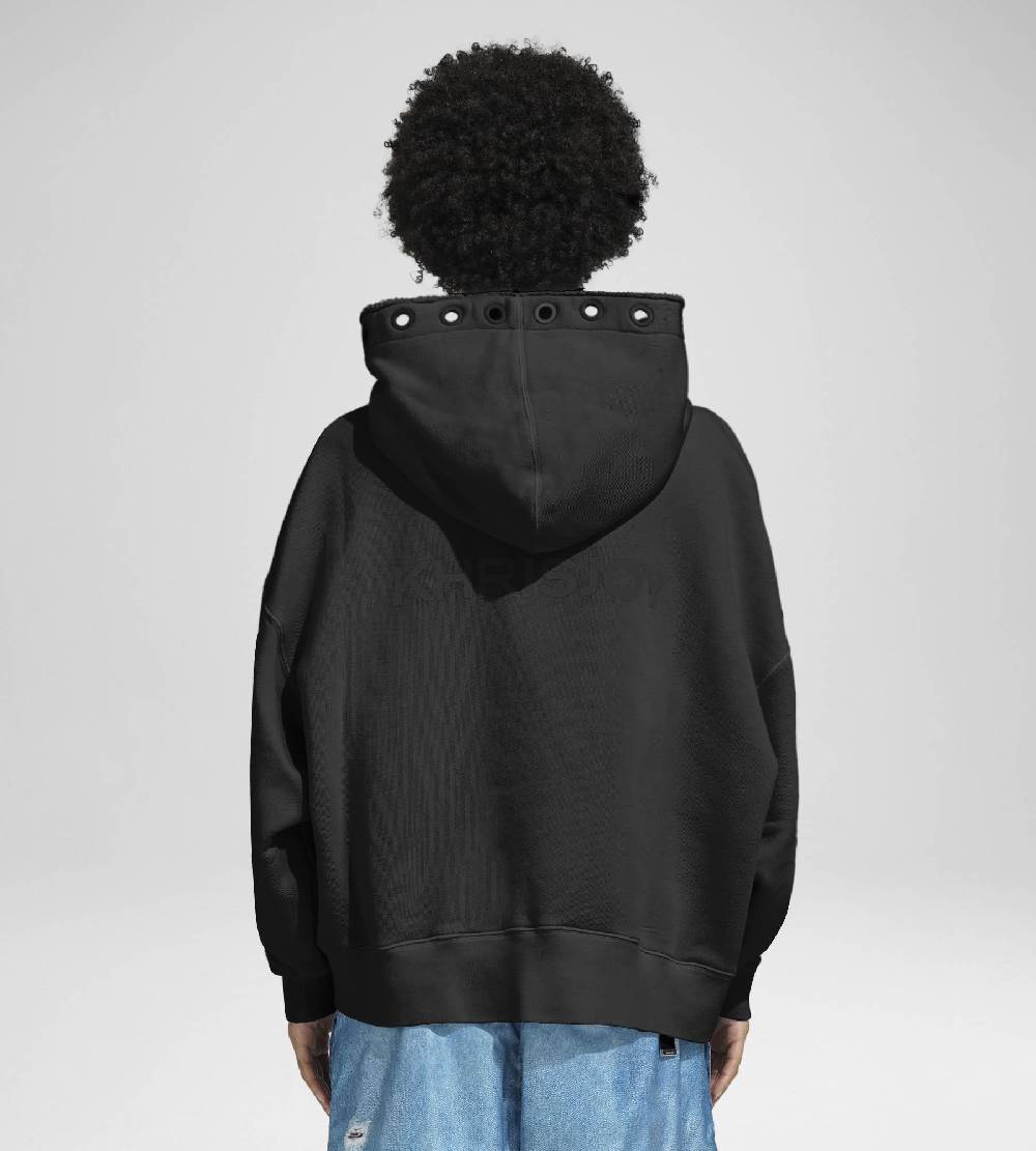 Khrisjoy HOODIE EYELETS BLACK Ritorno libero