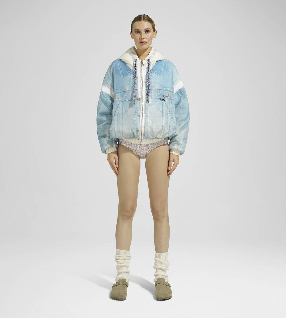 Khrisjoy PUFF HOODIE PRINT DENIM MEDIUM DENIM Fino al 60% di sconto