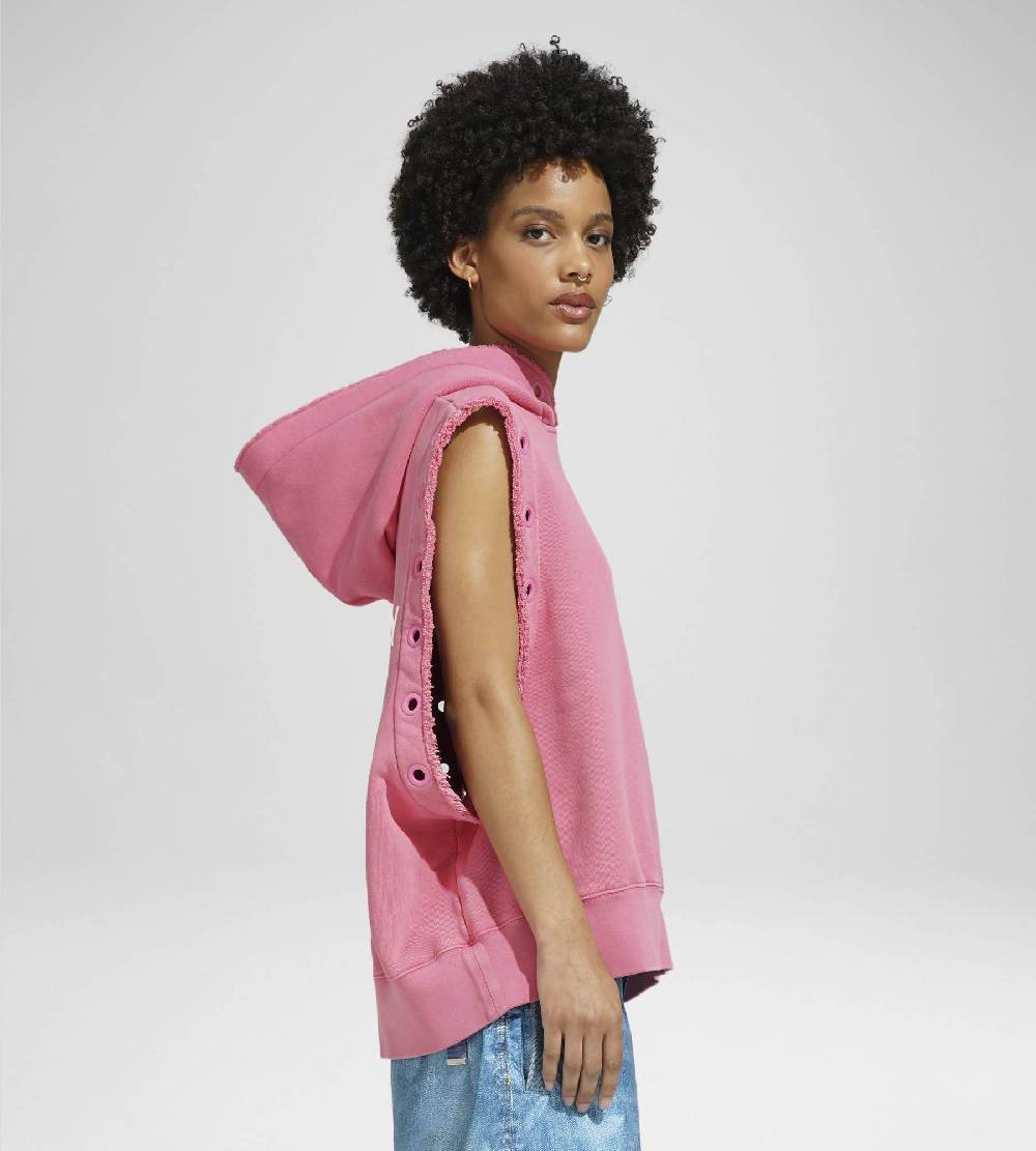 Khrisjoy HOODIE VEST EYELETS CANDY PINK Qualità