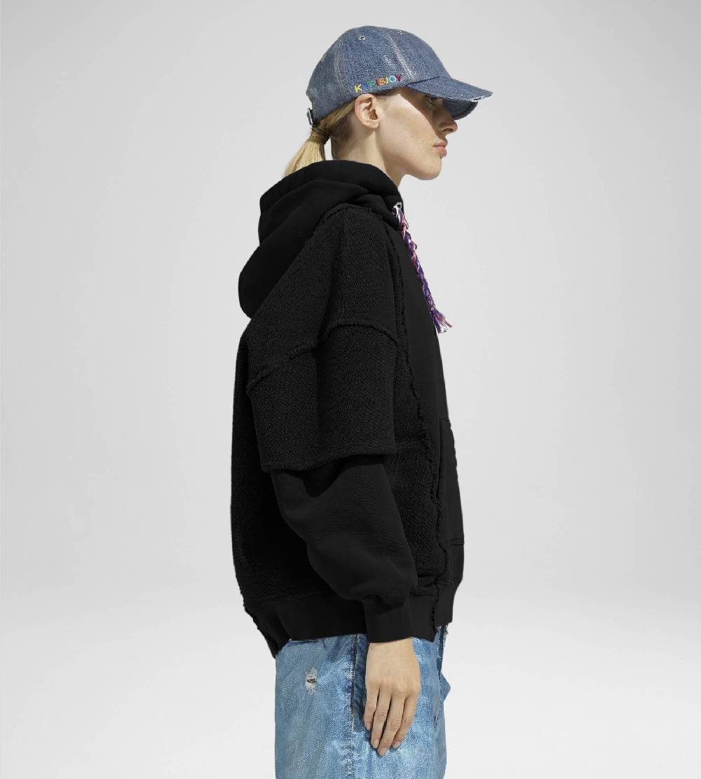 Khrisjoy HOODIE DOUBLE POCKETS BLACK Affare Del Giorno