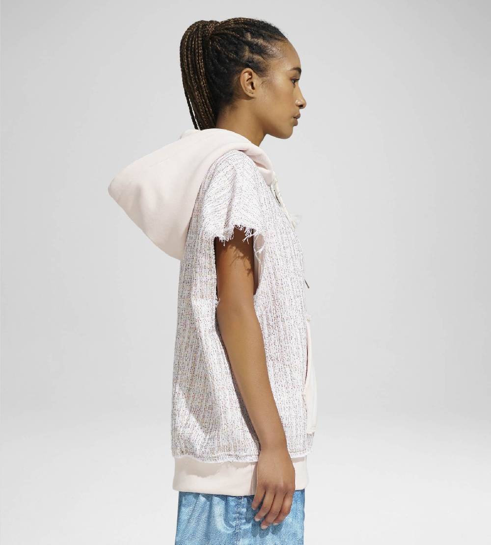 Khrisjoy TWEED HOODIE VEST CONFETTI Sottocosto