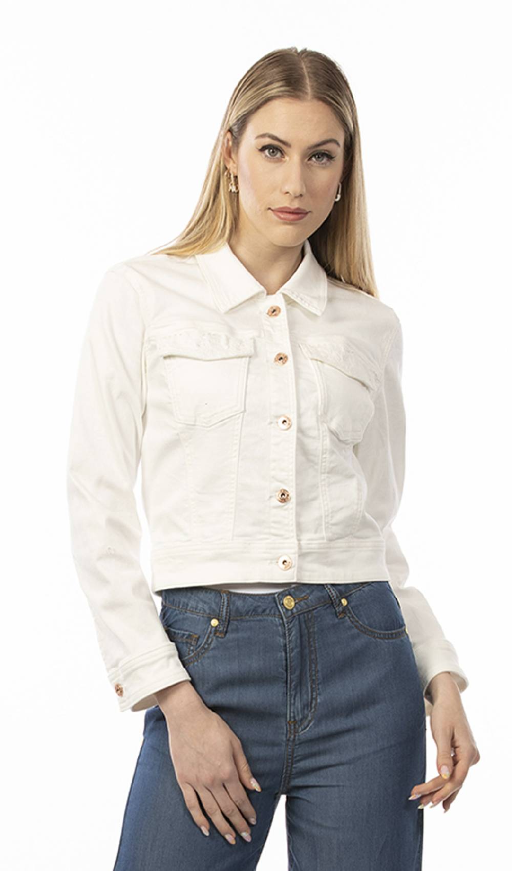 Koralline GIACCHINO IN DENIM COLORATO CON RICAMI Super Saving Price