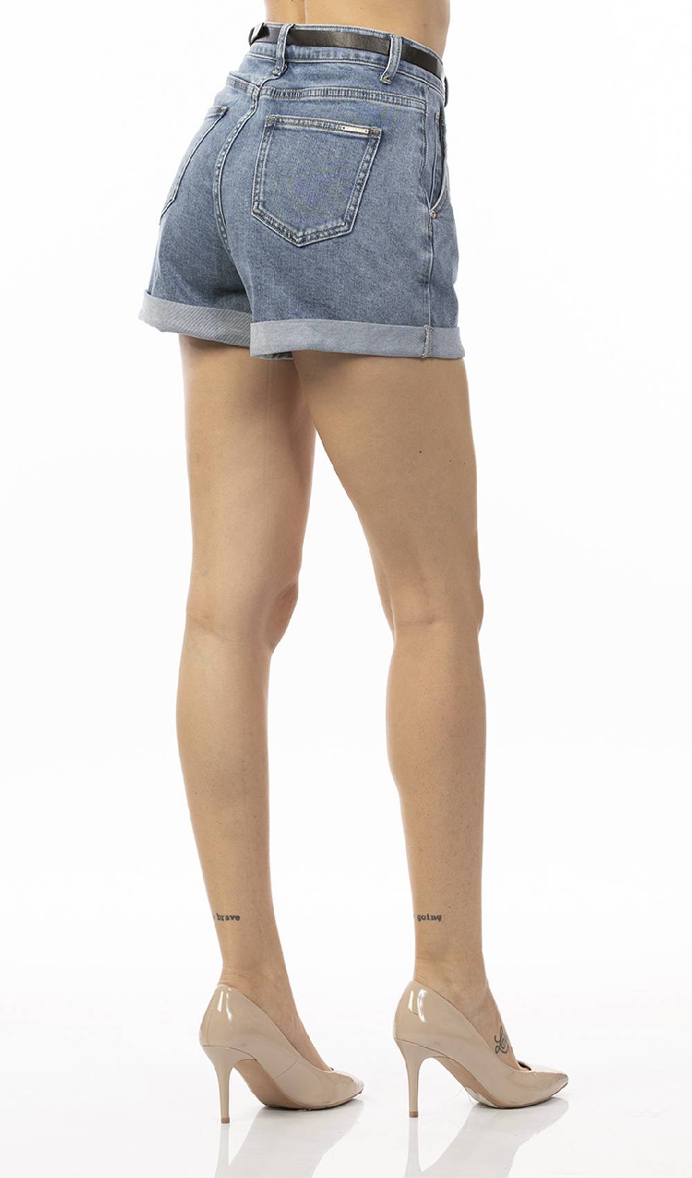 Koralline SHORTS IN DENIM CON CINTURA Rilascio limitato
