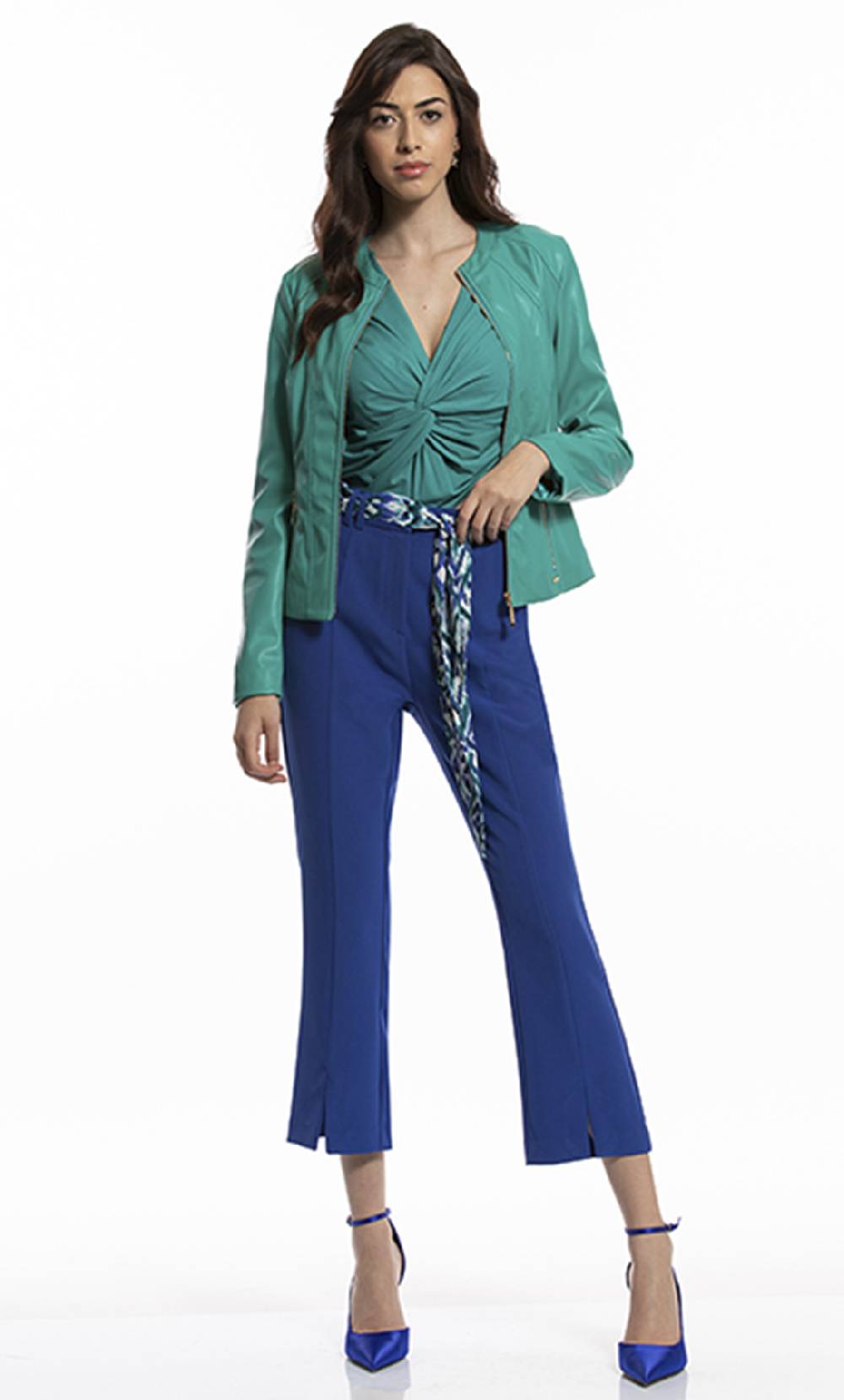 Koralline PANTALONE CON FUSCIACCA IN TESSUTO STAMPATO Latest stili