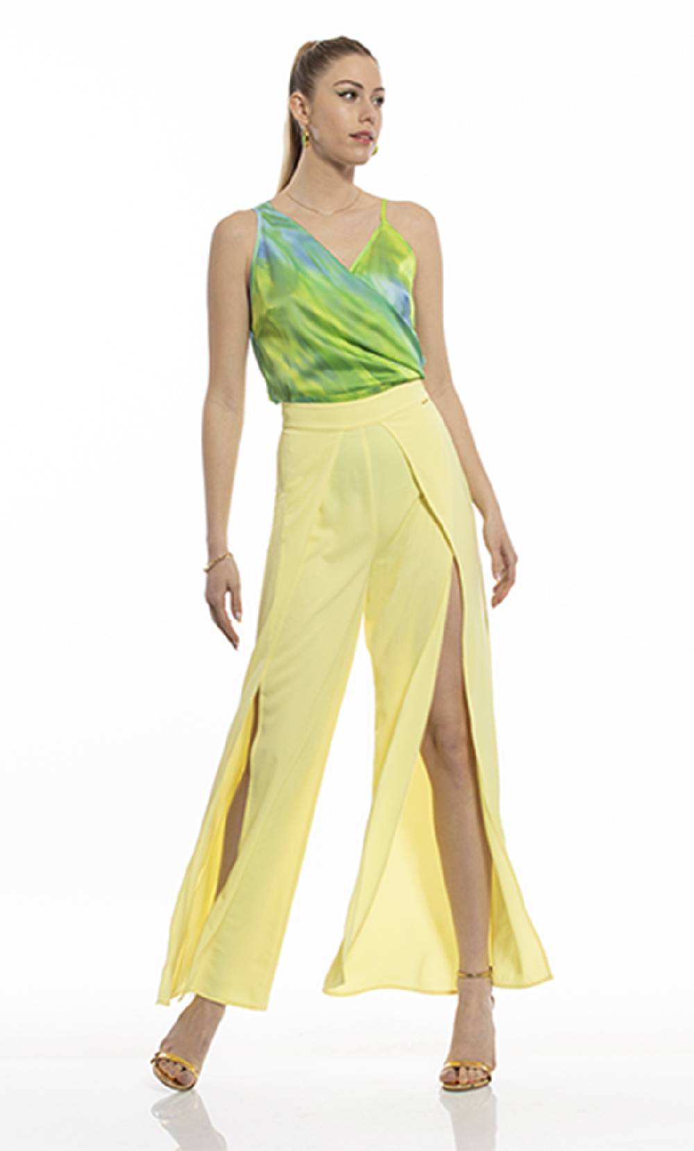 Koralline PANTALONE PALAZZO CON SPACCHI Shopping Online
