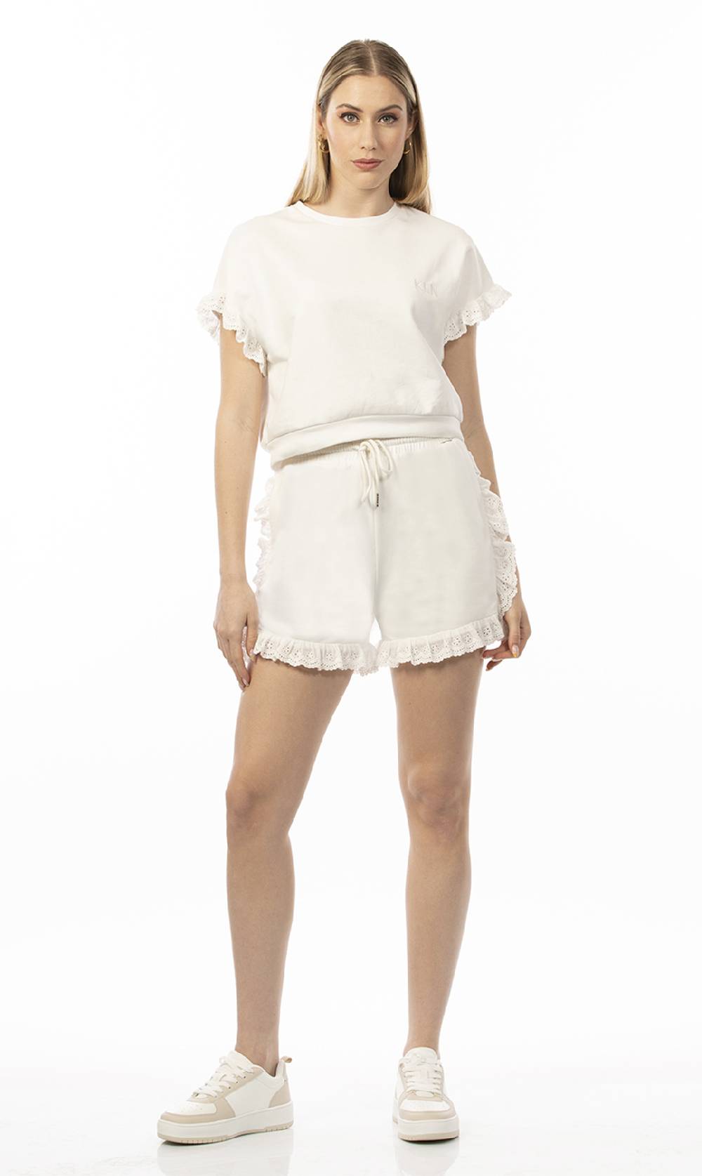 Koralline FELPA CON PIZZO SANGALLO Saldi Di Fabbrica