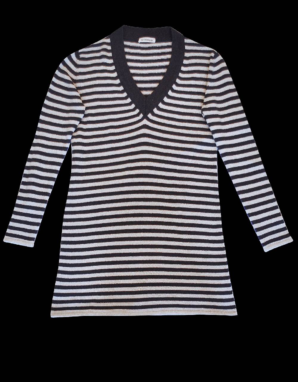 La Fabrique Aurelie Abito in Maglia Blu Navy e Bianco Soddisfazione Garantita