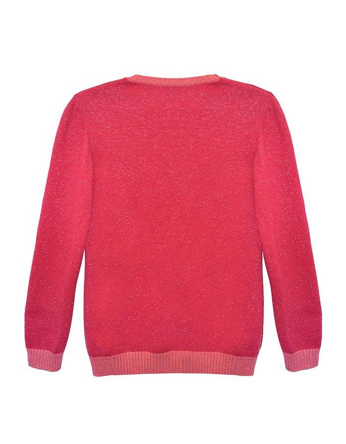 La Fabrique Lauren - Cardigan in Maglia Rosa Offerta