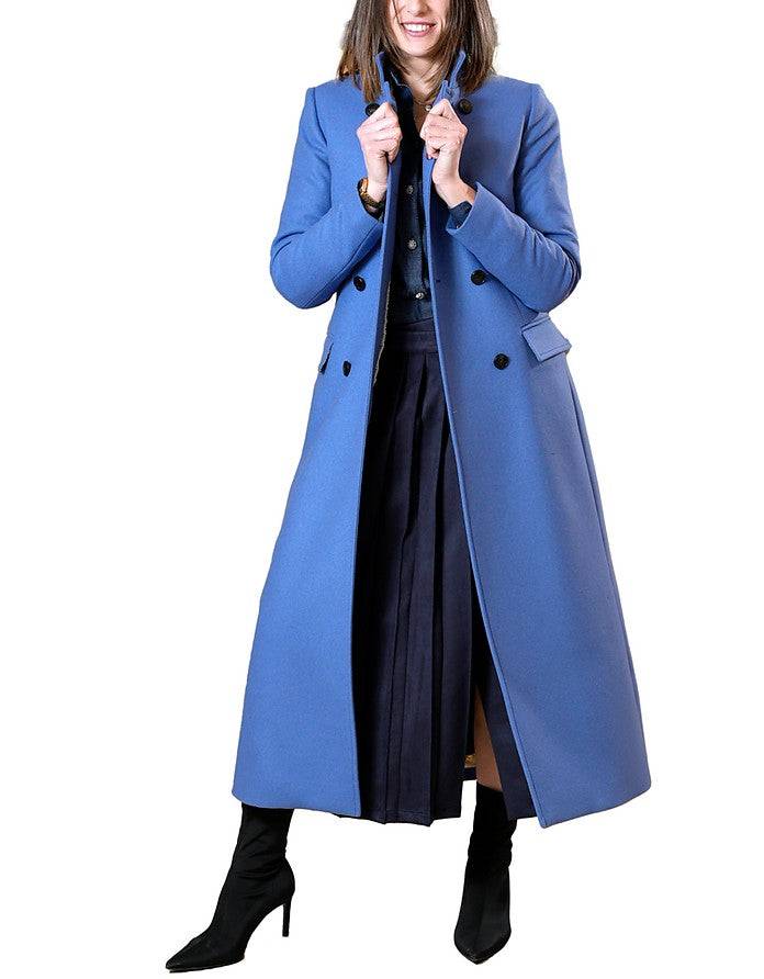 La Fabrique Marguerite Cappotto in Lana Vergine Blu Hotsell