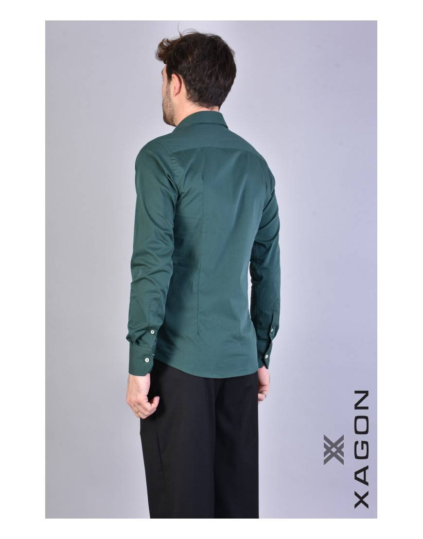La haine inside us CAMICIA PAMATE Stretch Slim Fit Verde Novità