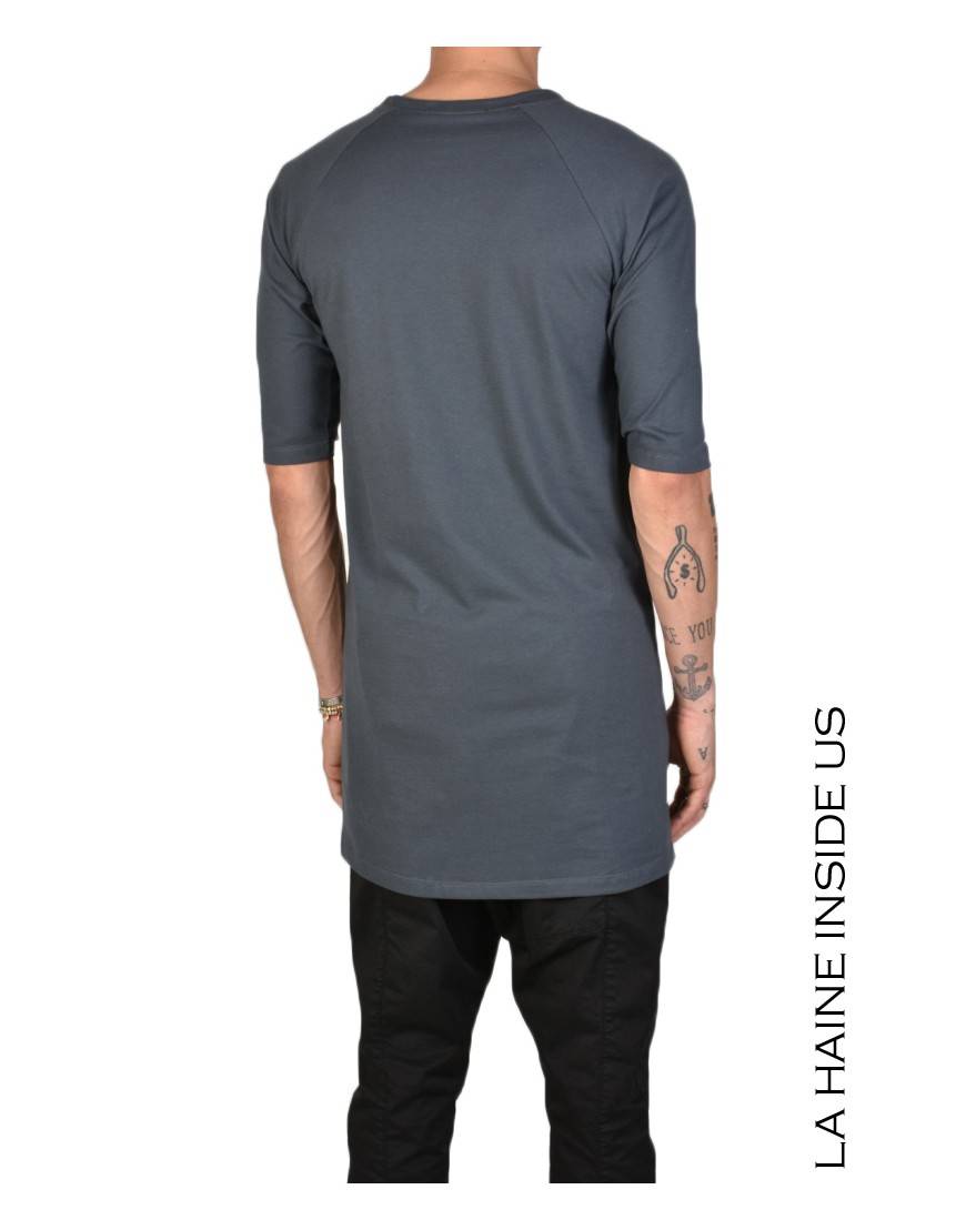 La haine inside us - PERMANENTE - 3M BASE T-SHIRT Versione Lunga Piombo Outlet