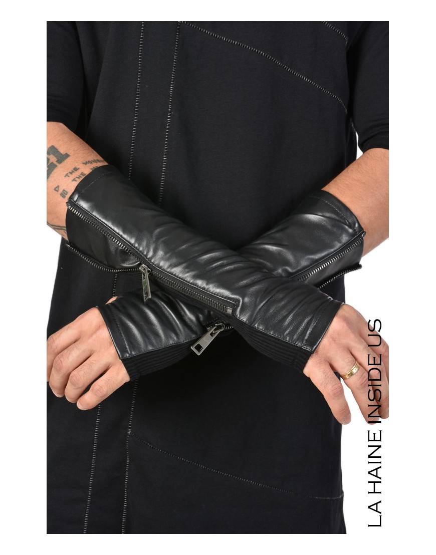 La haine inside us - PERMANENTE - 4B CALLIOPE MANICOTTO Pelle Nero Vendite Flash