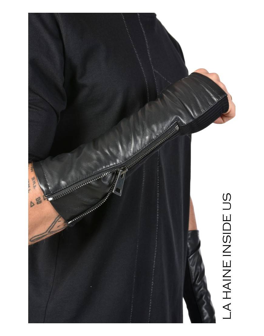 La haine inside us - PERMANENTE - 4B CALLIOPE MANICOTTO Pelle Nero Vendite Flash