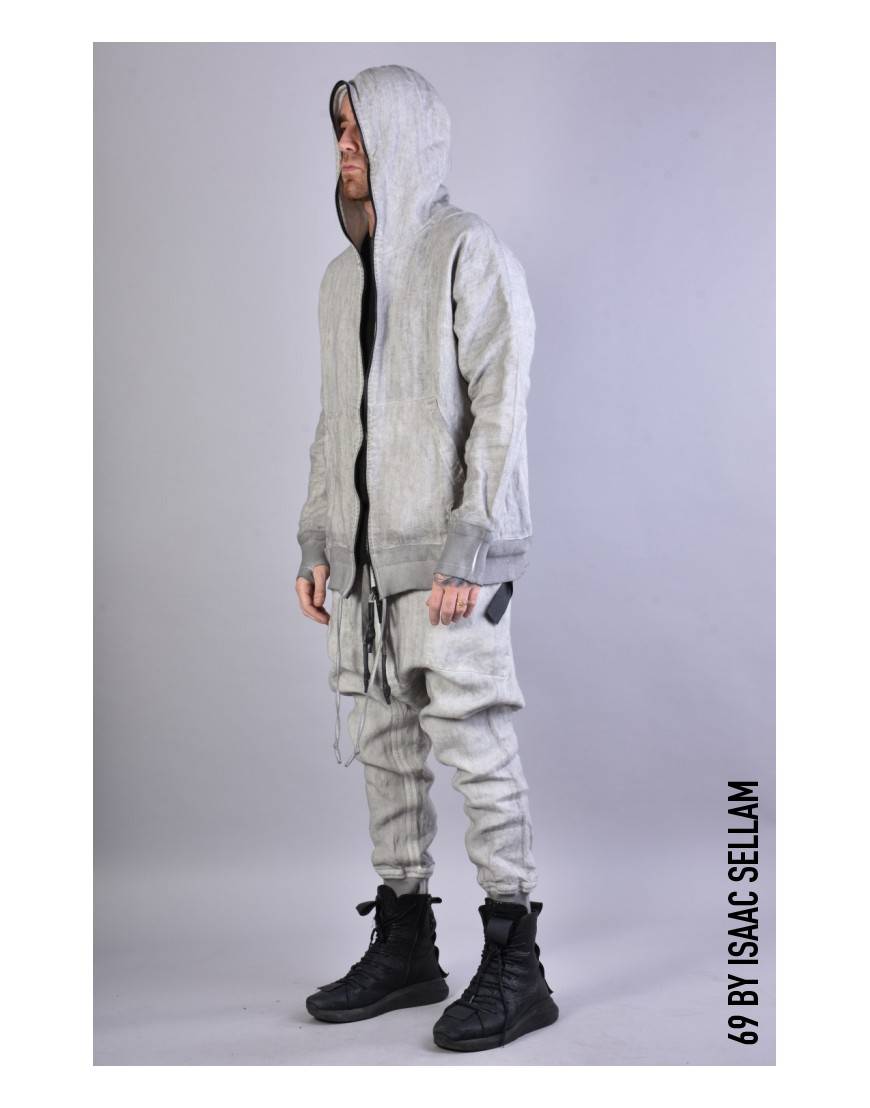 La haine inside us ZIPPY HOOD LINEN Grey Enormi risparmi