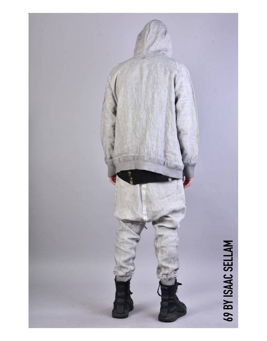 La haine inside us ZIPPY HOOD LINEN Grey Enormi risparmi