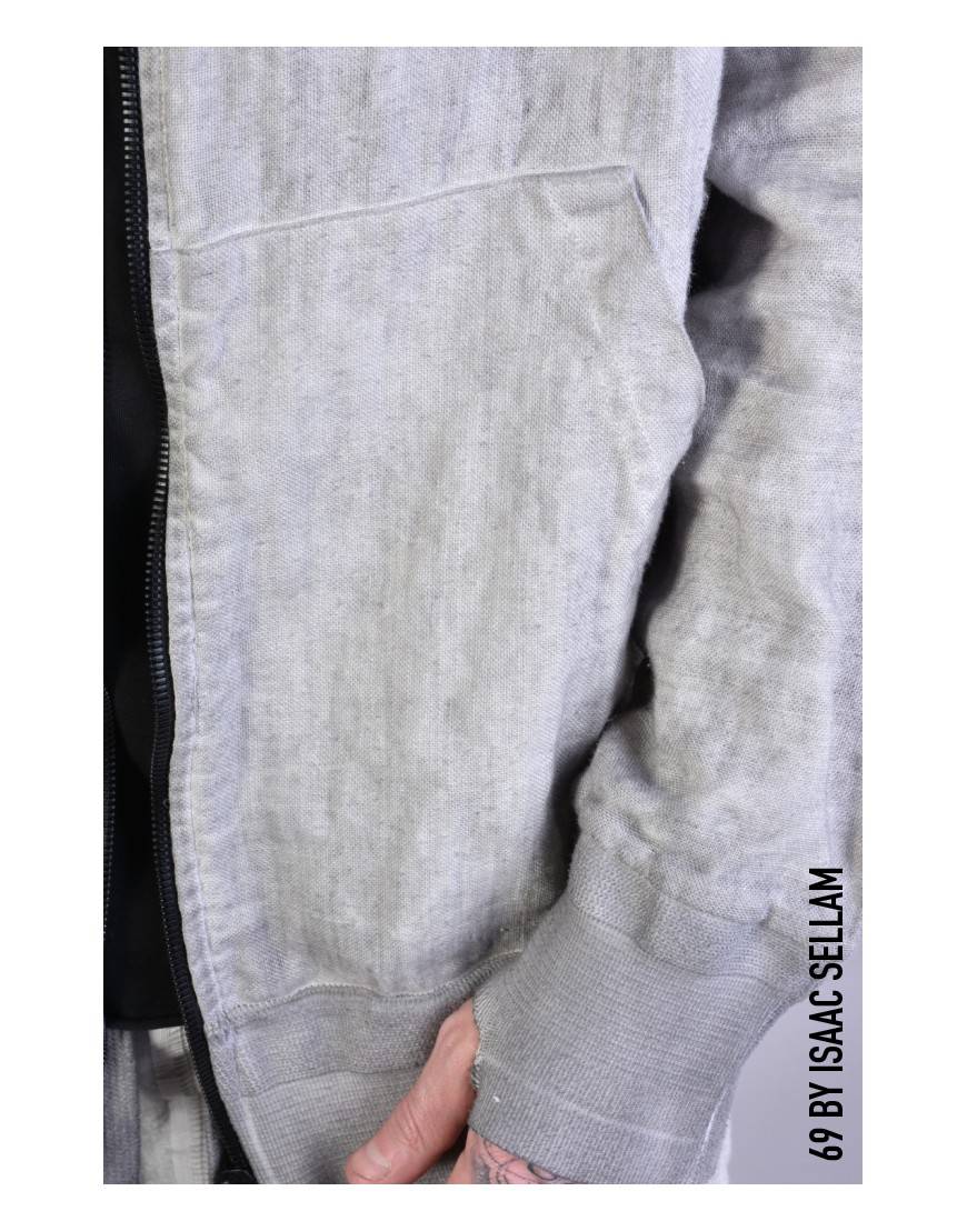 La haine inside us ZIPPY HOOD LINEN Grey Enormi risparmi