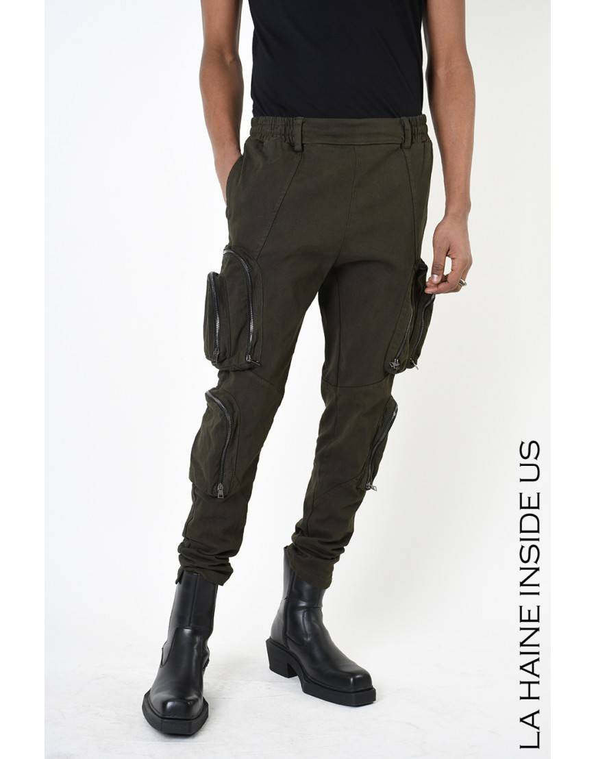 La haine inside us 3B LM190 PANTALONE Verde Vendita calda