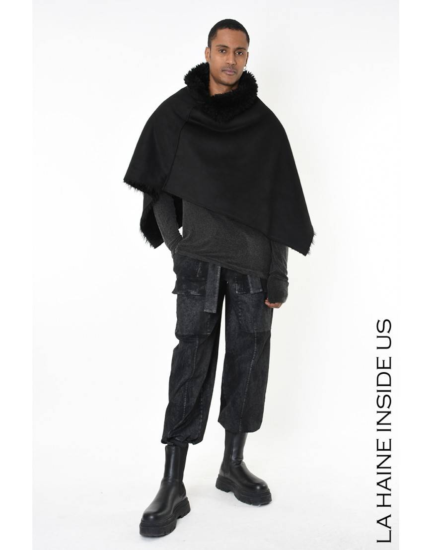 La haine inside us 4- LW862 PONCHO UNISEX U Nero Super Saving Price