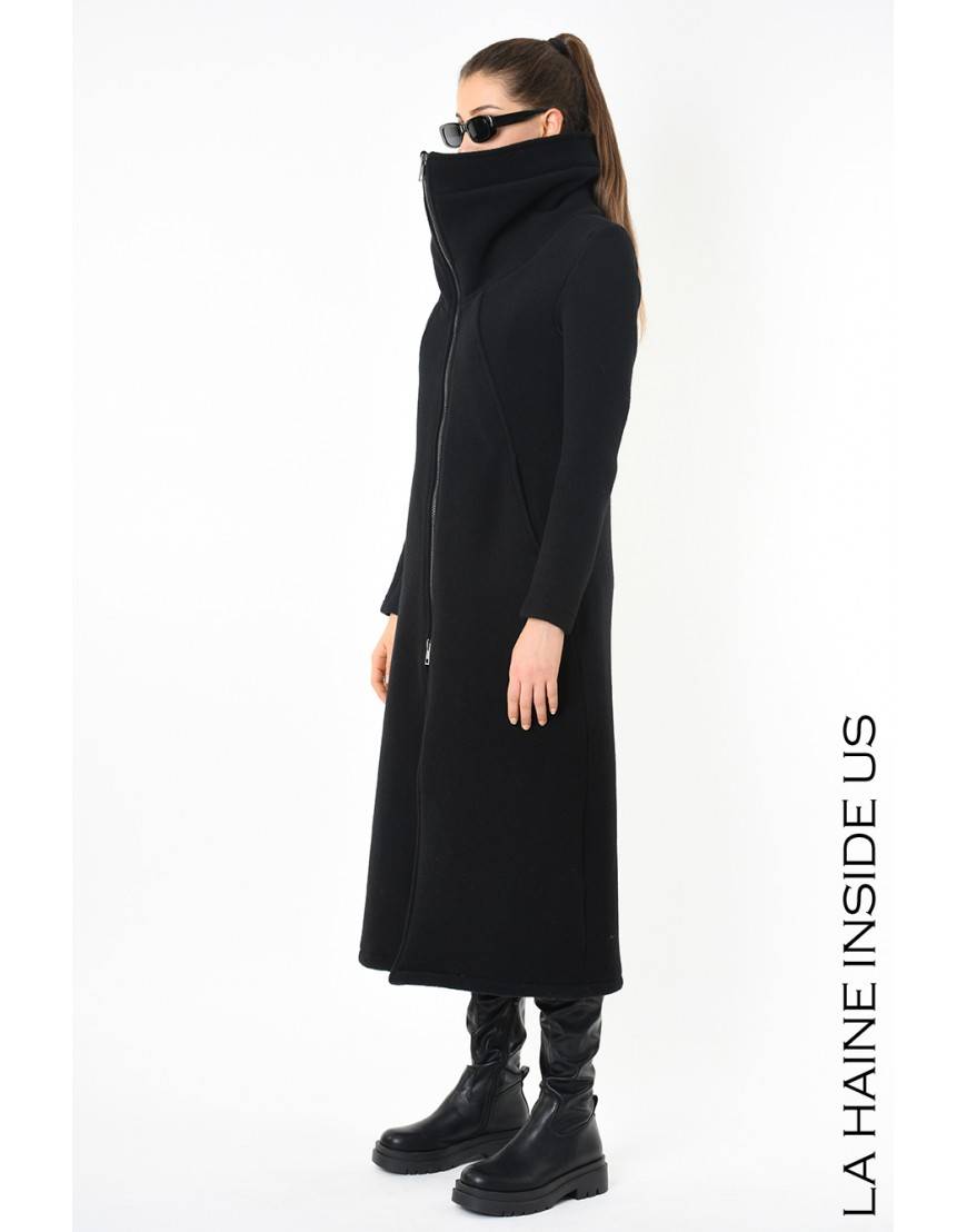 La haine inside us 4B LW798 CAPPOTTO Nero Consegna Veloce