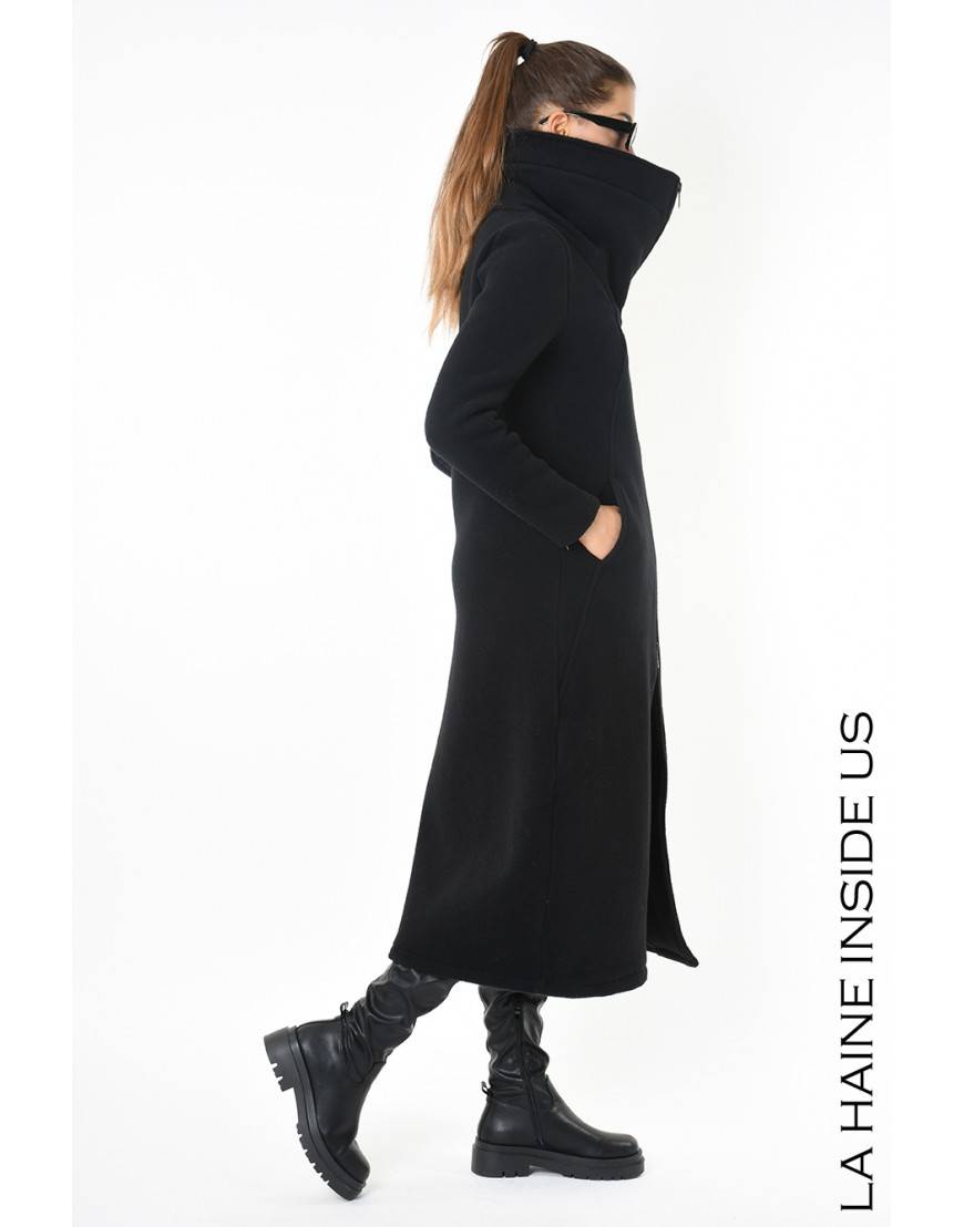 La haine inside us 4B LW798 CAPPOTTO Nero Consegna Veloce