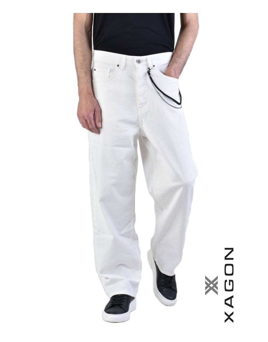 La haine inside us JEANS UMR169 Bianco Qualità