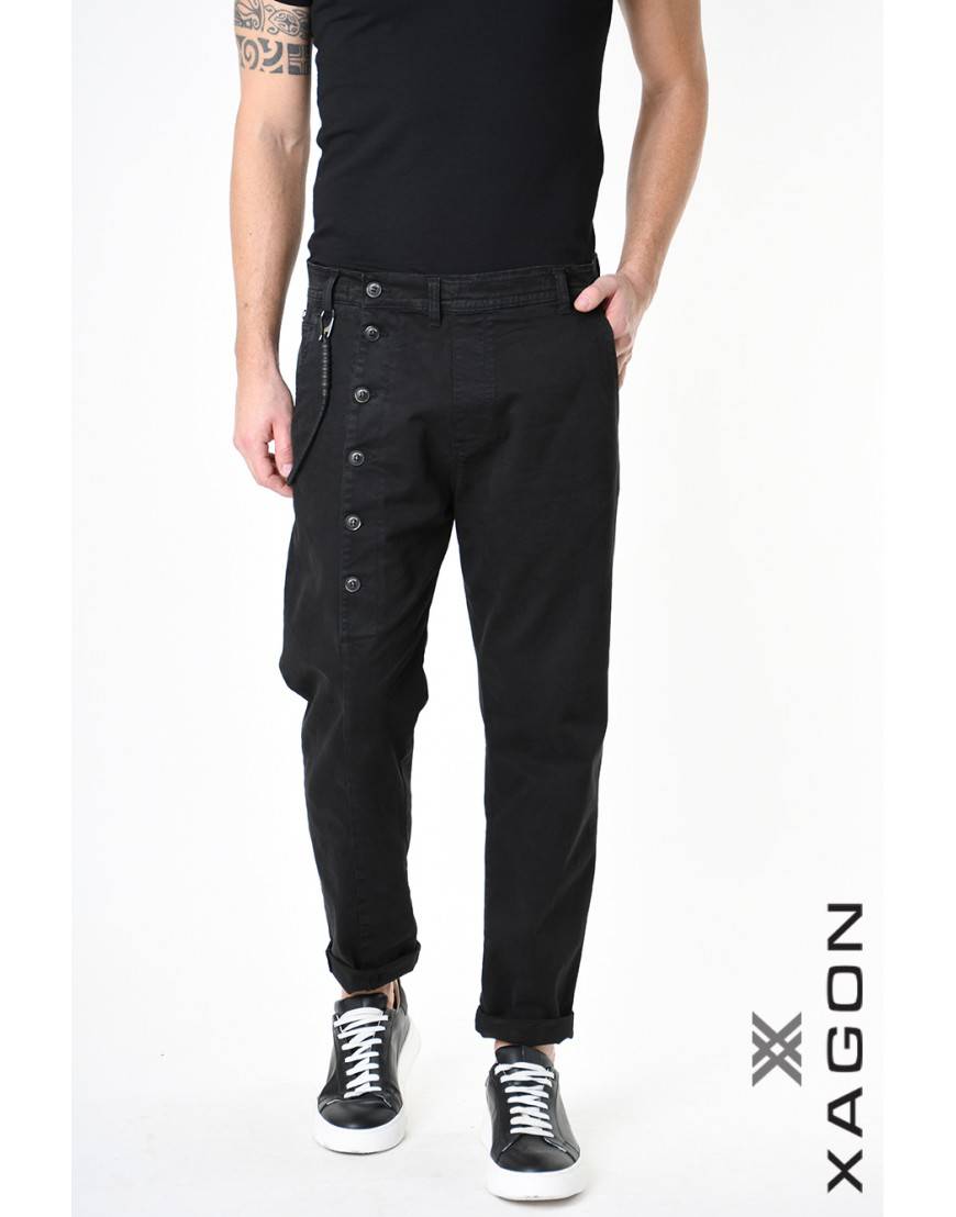 La haine inside us PANTALONE 2CR2014 Nero Offerta speciale