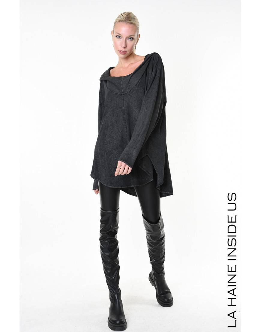 La haine inside us 4B LW882 MAGLIA Nero Presa